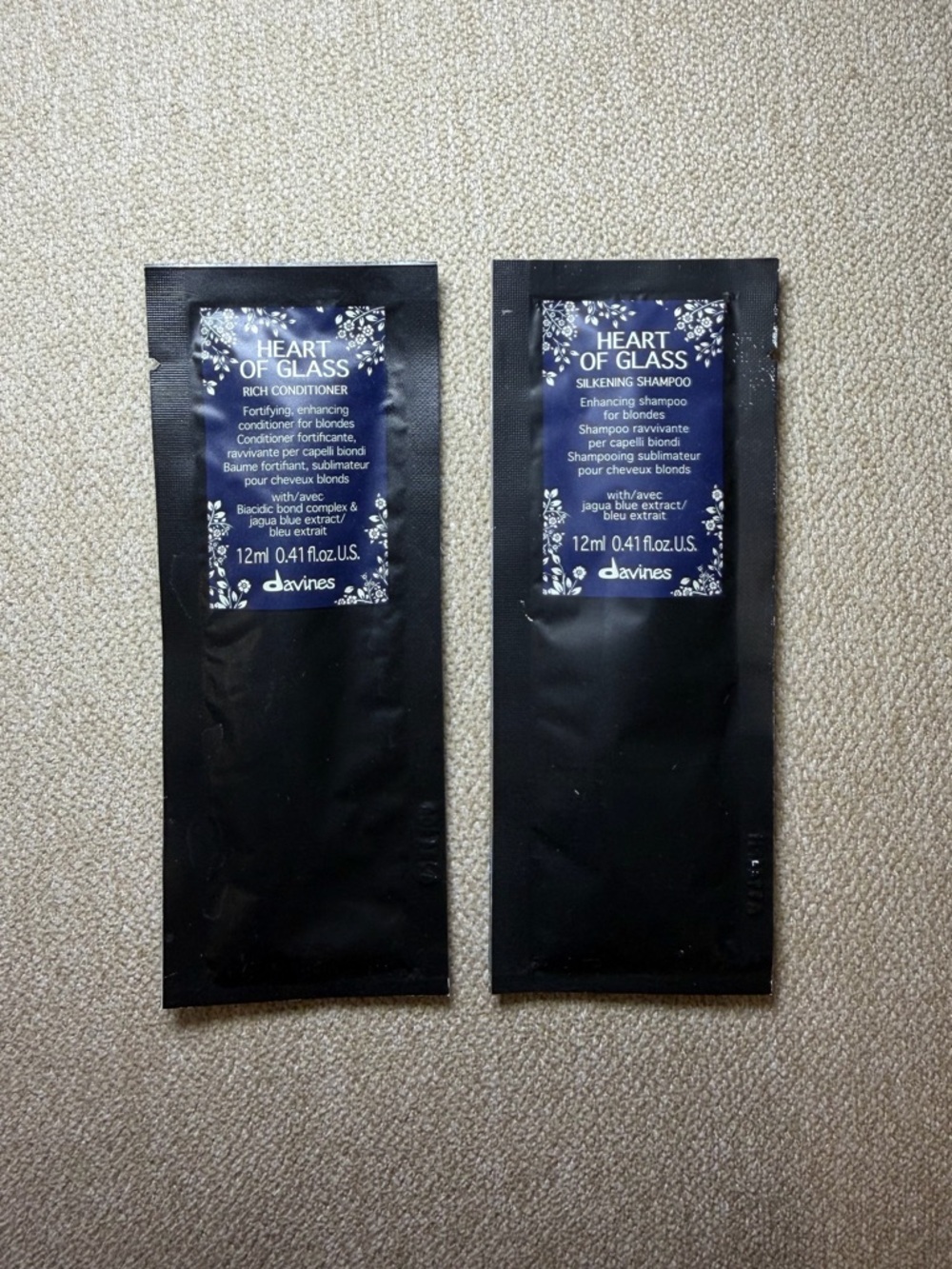 3 for $15: Davine’s Heart of Glass Shampoo + Conditioner Tester Packets